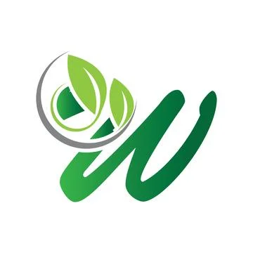 Leaf letter W Stock Illustration