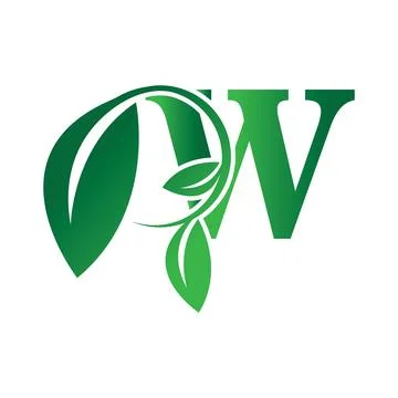 Leaf letter W Stock Illustration