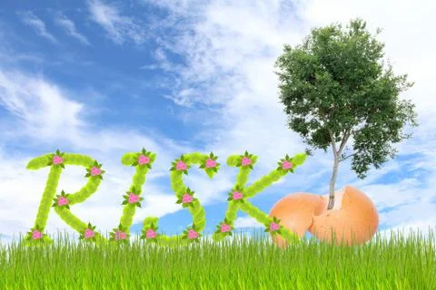 Leaf lettering risk Stock Illustration