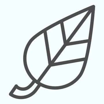 Leaf line and solid icon. Simple single item of tree plant leaves. Autumn season Stock Illustration