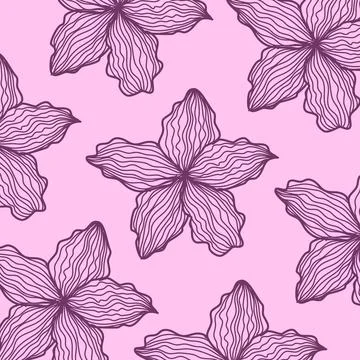 Leaf Line art Pattern Background Vector Illustrazione stock