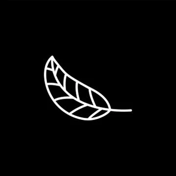 Leaf Line Icon On Black Background. Black Flat Style Vector Illustration. Stock Illustration