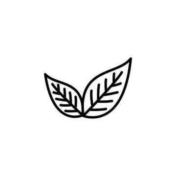 Leaf Line Icon In Flat Style Vector For App, UI, Websites. Black Icon Vector Stock Illustration