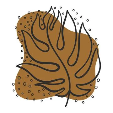 Leaf line icon set, leaves - plant elements, icons 库存插图