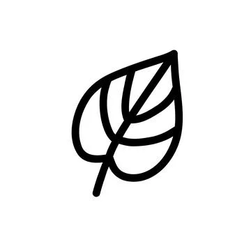 Leaf line icon. Vector black line illustration isolated on white background. Stock Illustration