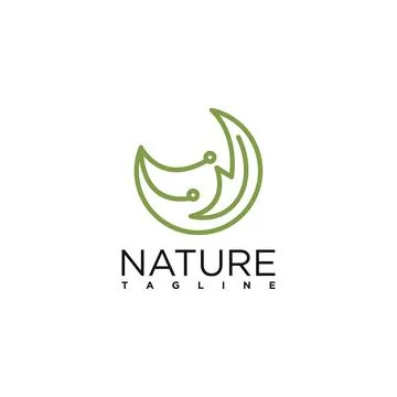 Leaf line logo Illustrazione stock