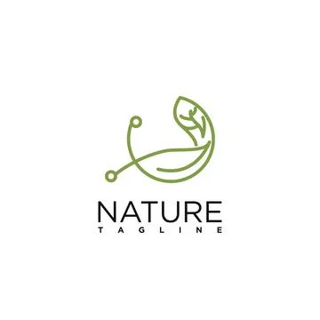 Leaf line logo Stock Illustration