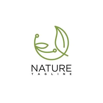 Leaf line logo Stock Illustration