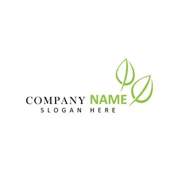 Leaf line logo Illustrazione stock