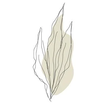 Leaf in line style isolated on white background Stock Illustration
