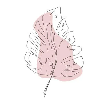 Leaf in line style isolated on white background Stock Illustration