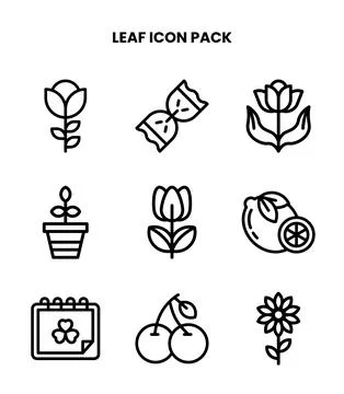 Leaf Line UI Icons Pack Ilustración de archivo