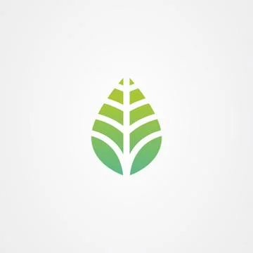 Leaf logo abstract design, vector template. Negative space style. Stock Illustration