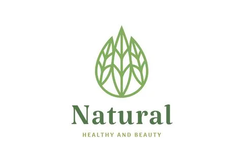 Leaf logo with abstract shape Stock Illustration