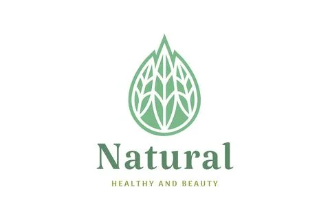 Leaf logo with abstract shape Illustrazione stock