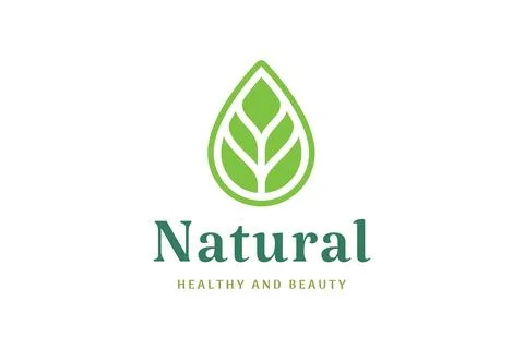 Leaf logo with abstract shape Stock Illustration