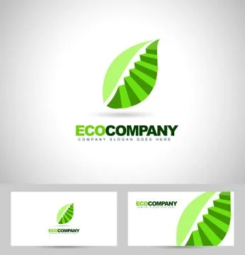 Leaf Logo and stairs concept. Stock Illustration