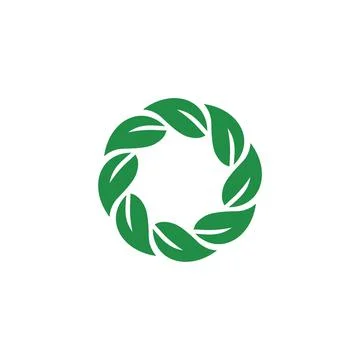 Leaf logo circle vector template Stock Illustration