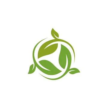 Leaf logo circle vector template Illustrazione stock