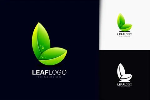 Leaf logo design with gradient Stock Illustration
