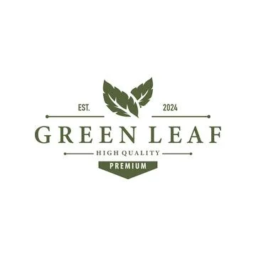 Leaf logo design template simple silhouette illustration plant leaf vector .. Illustrazione stock