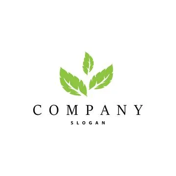 Leaf logo design template simple silhouette illustration plant leaf vector .. Illustrazione stock