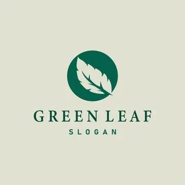 Leaf logo design template simple silhouette illustration plant leaf vector .. Stock Illustration