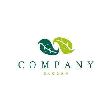 Leaf logo design template simple silhouette illustration plant leaf vector .. 스톡 일러스트