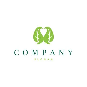 Leaf logo design template simple silhouette illustration plant leaf vector .. Illustrazione stock