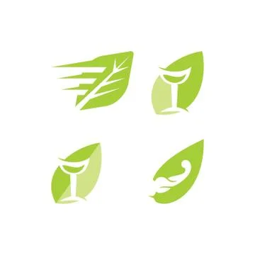 Leaf Logo Design Vector Template Set Stock-Illustration