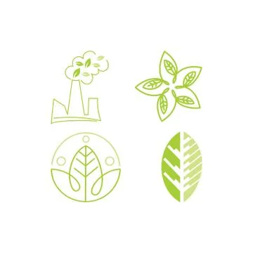 Leaf Logo Design Vector Template Set Stock Illustration