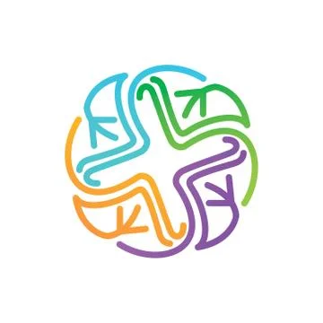 Leaf Logo Design Vector Template Set Stock-Illustration