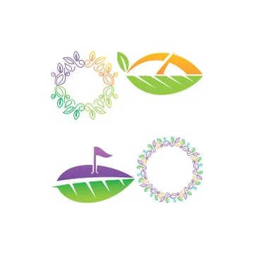 Leaf Logo Design Vector Template Set Stock-Illustration