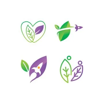 Leaf Logo Design Vector Template Set Stock-Illustration