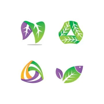 Leaf Logo Design Vector Template Set Stock-Illustration