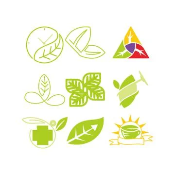 Leaf Logo Design Vector Template Set Stock-Illustration