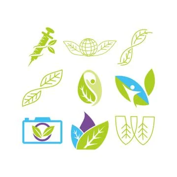 Leaf Logo Design Vector Template Set Stock-Illustration