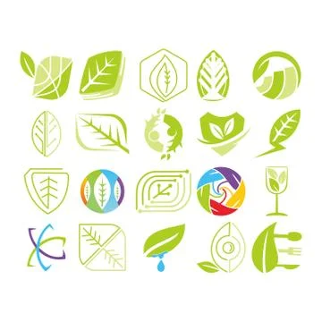 Leaf Logo Design Vector Template Set Stock-Illustration