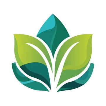 Leaf logo design vector template A green and white plant with a green leaf on it Stock Illustration