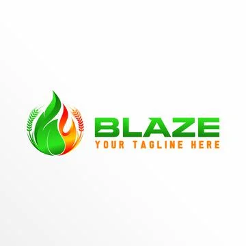 Leaf logo free vector stock. Flame abstract design concept. Illustrazione stock