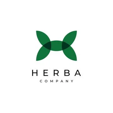 Leaf logo with letter H shape logo design vector template	 Stock Illustration