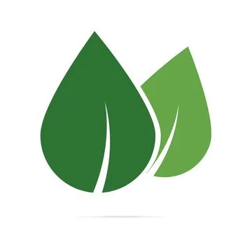 Leaf logo organic Label eco icon vector isolated background. Stock Illustration
