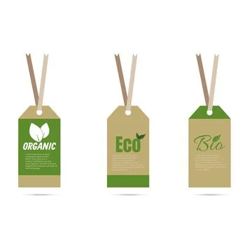 Leaf logo organic Label eco icon vector isolated background. Illustrazione stock
