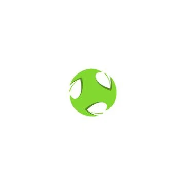 Leaf logo shape circle light green design element mockup, abstract globe with Illustrazione stock
