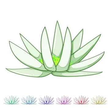 Leaf lotus flower cartoon vector graphic Illustrazione stock