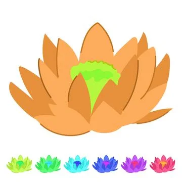 Leaf lotus flower vector cartoon graphic Stock Illustration