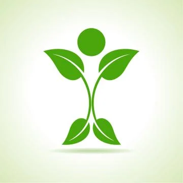 Leaf make a person icon Stock Illustration