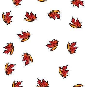 Leaf maple autumn vector seamless pattern Stock Illustration