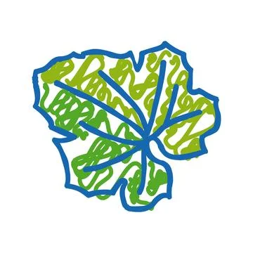 Leaf melon cantaloupe icon doodle illustration Stock Illustration