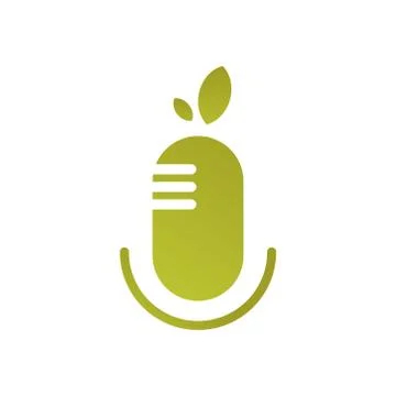 Leaf microphone vector design template illustration Stock Illustration